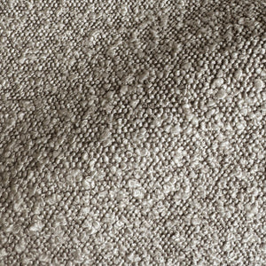 Pouf contenitore "Cima" in tessuto Bouclè Toffee e corda