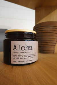 Candle "Aloha" - wood, patchouli, amber